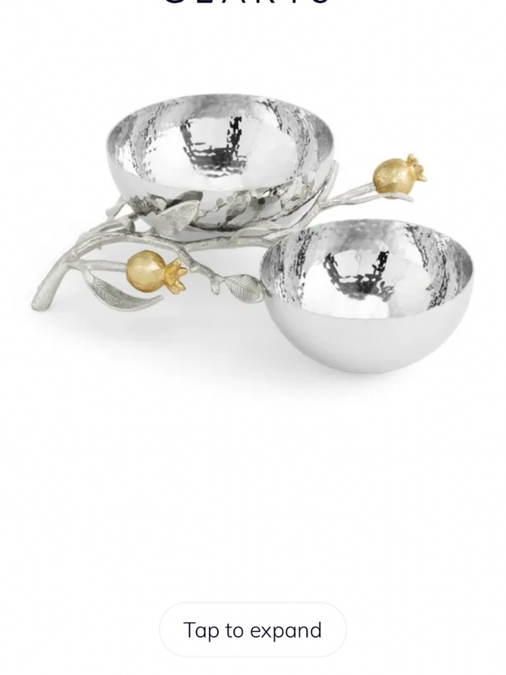 Pomegranate Silver & Gold Double Bowl